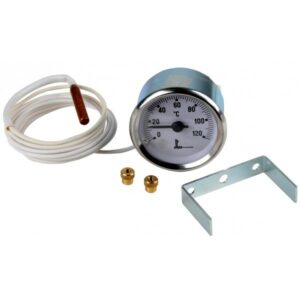 Thermomètre rond 0 à 120°C (Ø 56 mm) - Diamètre thermomètre: 56 mm - Longueur capillaire: 1500 mm