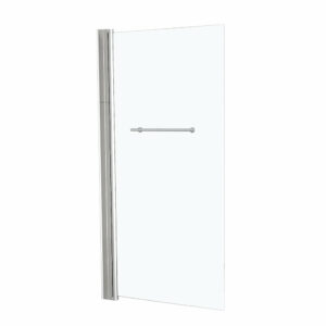 Paroi de baignoire relevable en verre trempé 75x145cm - Gris chrome