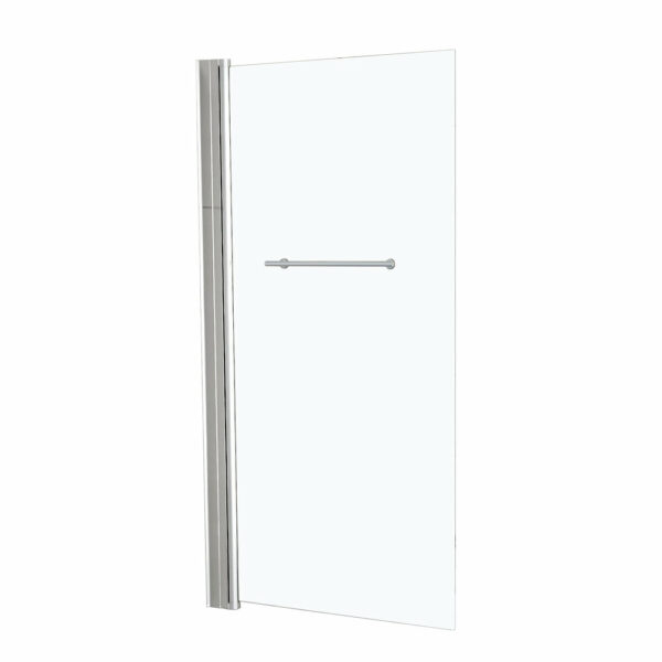Paroi de baignoire relevable en verre trempé 75x145cm - Gris chrome