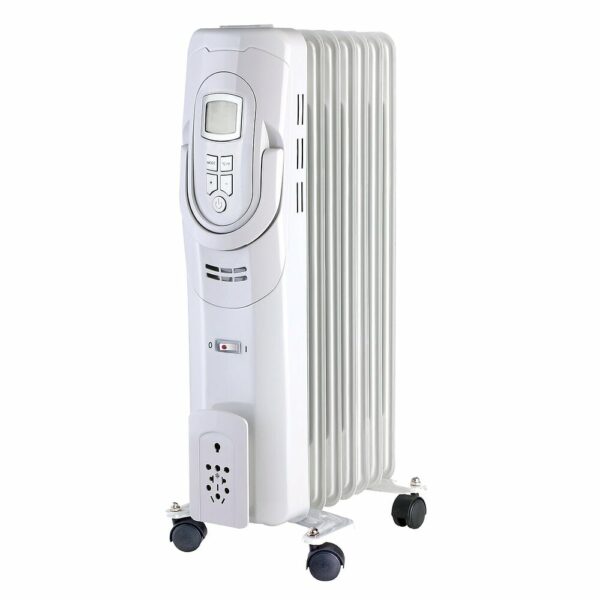 Radiateur bain d'huile en céramique blanc 1500W - Chauffage efficace & réglable