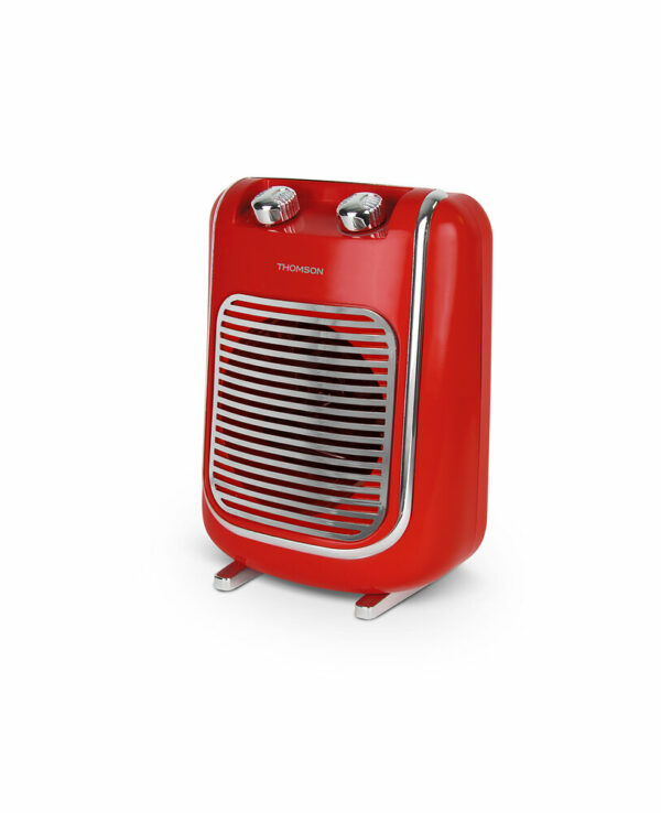 Radiateur Soufflant Vintage Salle de Bains - Rouge - 2000W – Chauffage Rapide et Efficace