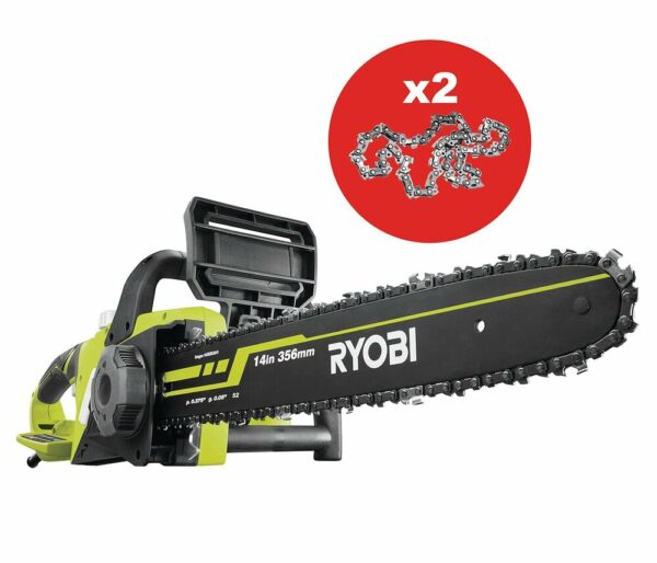Tronçonneuse Électrique Ryobi RCS1935B2C 1900W – Longueur 35 cm, Sécurité & Confort