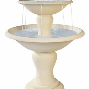 Fontaine Centrale - 2 coupes - ton blanc pour une décoration élégante et majestueuse