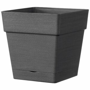 Pot de fleurs Quadro Save R Anthracite à réserve d'eau 17cm