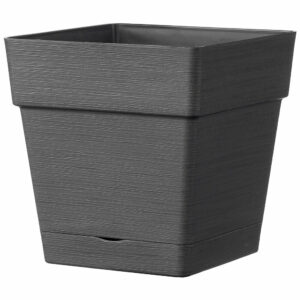 Pot de fleurs Quadro Save R Anthracite à réserve d'eau 17cm