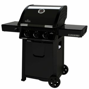 Barbecue Gaz Legend 365 avec 3 Brûleurs, Plancha Offerte, Chariot et Tablettes Latérales Rabattables