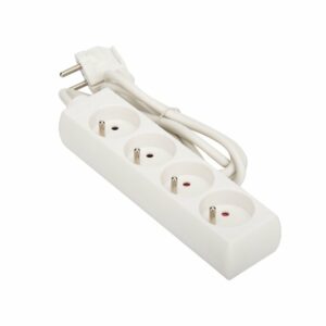 Bloc 4 Prises 2P+T avec Cable 1m - 4x16A Blanc - Prise Multi-prise pour Maison et Bricolage