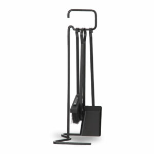Serviteur pied - Noir - H50cm pour ranger vos ustensiles de cheminée