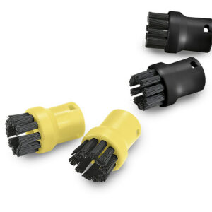 Set de 4 Brosses Rondes Noir et Jaune - Idéal pour Bricolage, Rénovation et Finitions