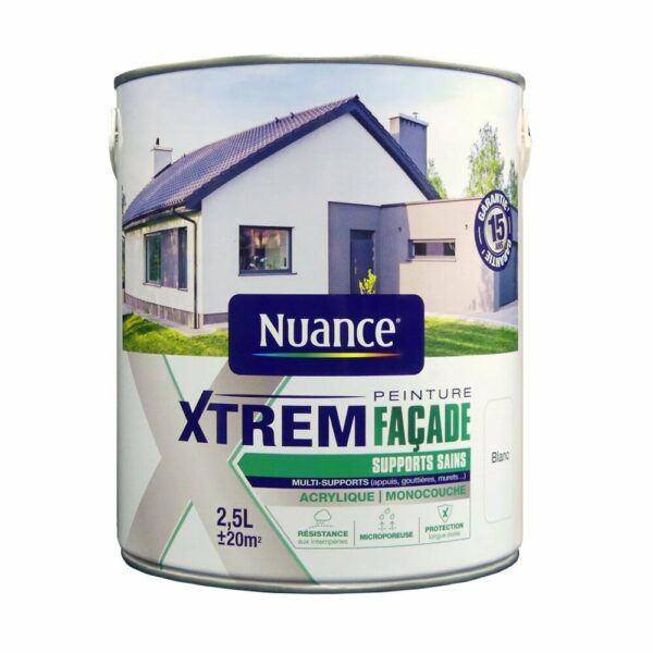 Peinture XTREM Façade - Blanc - Acrylique - 2,5L