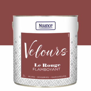 Peinture Velours Rouge Flamboyant Multi-support 2L – Application Facile et Finition Moderne