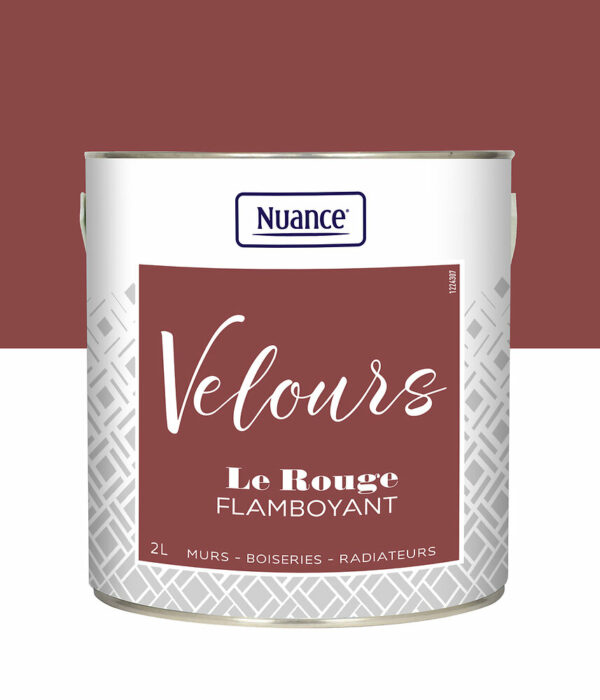 Peinture Velours Rouge Flamboyant Multi-support 2L – Application Facile et Finition Moderne