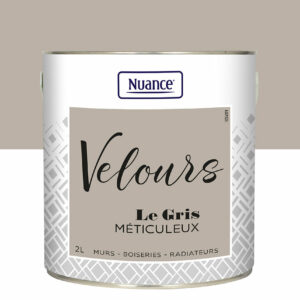Peinture Velours Gris Méticuleux - Multi-support 2L - Aspect Velours, Facile à Appliquer, Haute Covering