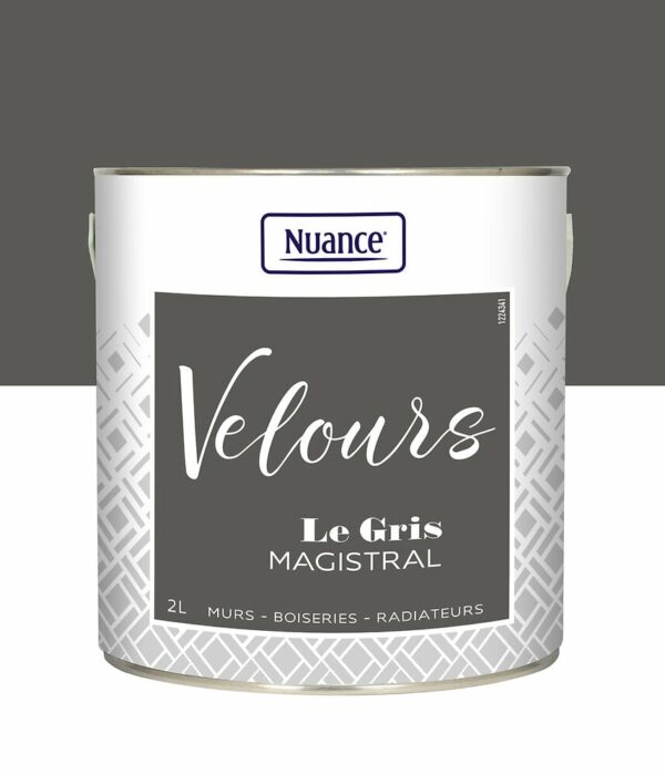Peinture Velours Gris Magistral 2L - Multi-support, Finition Velours, Haute Covering