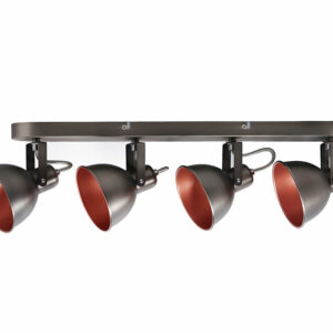 Plafonnier arc Detroit - Argent noir mat - 40W - 57.5x8.5x16.7cm