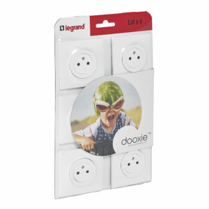 Lot de 6 Prises de courant 2P+T surface complet Dooxie - Blanc