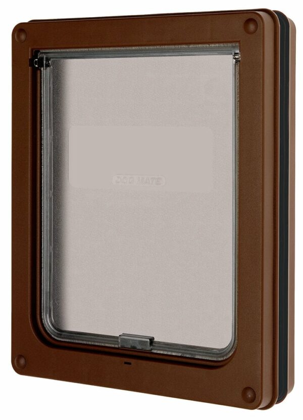 Chatière chien med.marron 215b pet mate pour faciliter l'accès de votre chien à la maison
