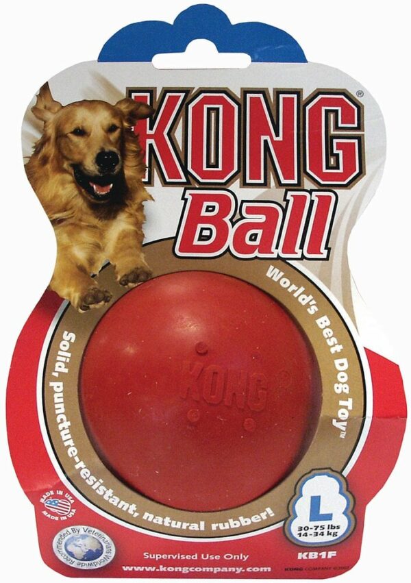 Jouet pour chien KONG BALL LARGE 8 cm - Jouet à mâcher en caoutchouc résistant