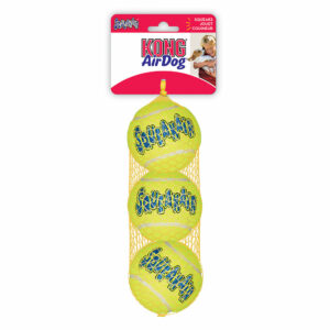 Jouet Kong Air Squeaker Tennis Ball Medium Filet de 3 pour Chien 6 cm