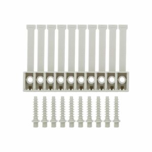 Sachet de 10 colliers à clip diamètre 16-20 mm pour fixation de tubes – Fixations robustes avec chevilles incluses