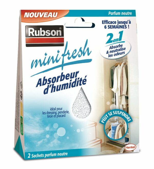 Absorbeur d'Humidité MINIFRESH Neutre 50g - Pack de 2 Sachets pour Maison et Déshumidification