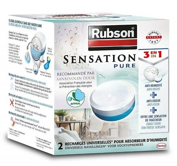 Recharge SENSATION 3en1 Aroma Energy Fruitx2 – Absorbeur d'Humidité et Parfumée, Design Italien, 2 Mois