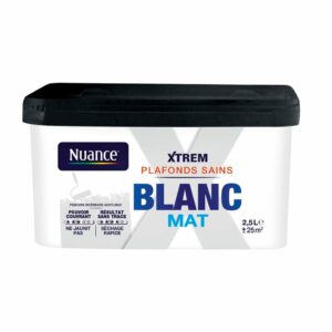 Peinture XTREM Plafonds sains - Blanc - Mat - 2,5L pour des plafonds éclatants