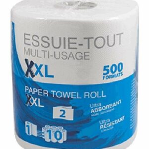Essuie-tout blanc - 500 feuilles (6 bobines) | Pratique et résistant pour votre bricolage et nettoyage