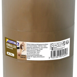 Lot 3 rouleaux adhésifs emballage havane 66mx50mm