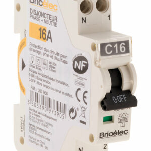 Disjoncteur 16A - Sécurité Électrique avec Pouvoir de Coupure 3kA et Connexion à Vis