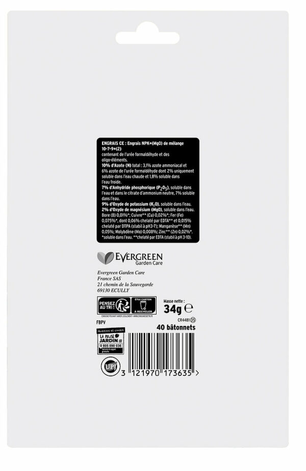 Engrais Bâtonnets Nutritifs Fertiligène pour Plantes Vertes – 40 Piquets Naturels et Éfficaces