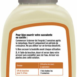 Engrais Liquide pour Cactées et Succulentes - 250ml, Nourriture Favorable pour Plantes Grasses