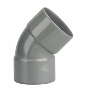 Coude PVC Évacuation Bâtiment FF 45° DN50 - Raccord PVC Femelle Vipoint pour Tuyauterie