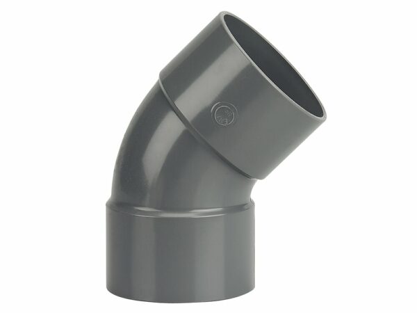 Coude PVC Évacuation Bâtiment 45° DN80 – Wavin NF-Me