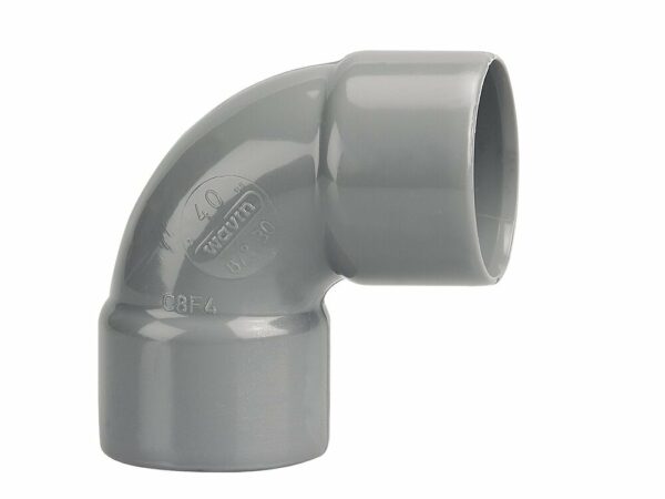 Coude PVC évacuation bâtiment FF 87°30 DN40 – Norme NF-Me, fiabilité et sécurité pour vos projets