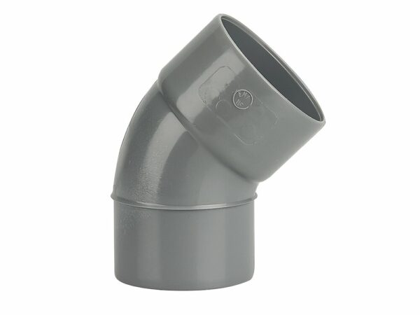 Coude PVC Évacuation Bâtiment MF 45° DN80 – Convient aux Établissements Recevant du Public