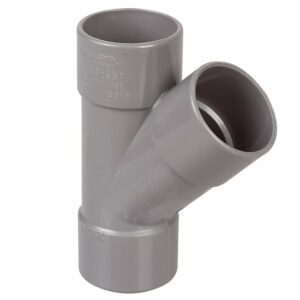 Culotte PVC Évacuation Bâtiment FF 45° DN40 – Norme NF-Me pour ERP