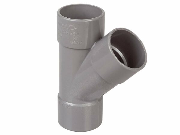 Culotte PVC Évacuation Bâtiment FF 45° DN40 – Norme NF-Me pour ERP