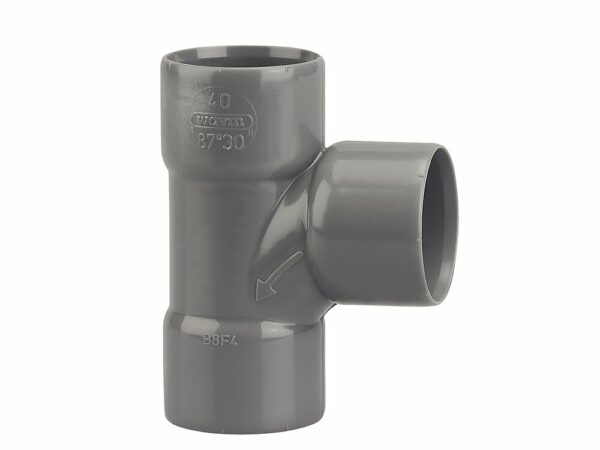 Culotte PVC d'évacuation bâtiment NF-Me DN40 – Wavin, 87°30, Femelle-Femelle