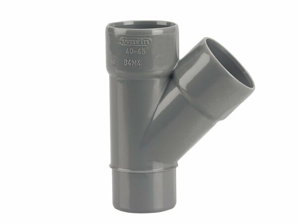 Culotte PVC Évacuation Bâtiment MF 45° DN40 – Norme NF-Me pour Sécurité et Performance