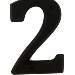 Chiffre 2 en Zamak Noir de 80mm avec Adhesifs et Clous - Marque VISO