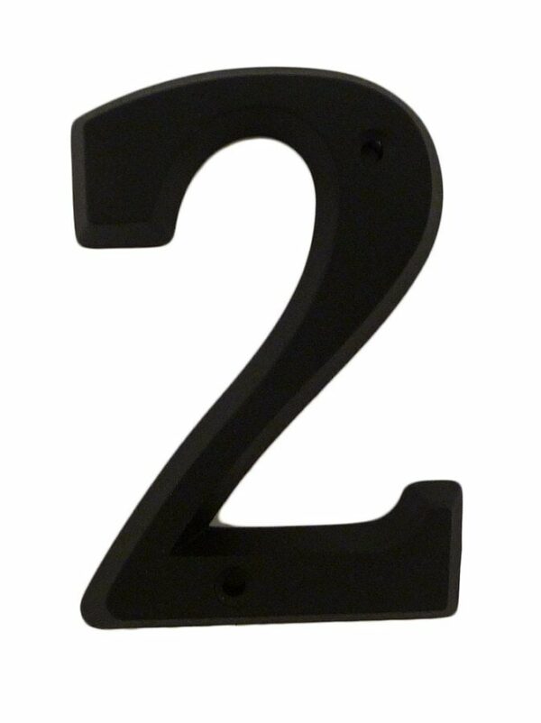 Chiffre 2 en Zamak Noir de 80mm avec Adhesifs et Clous - Marque VISO