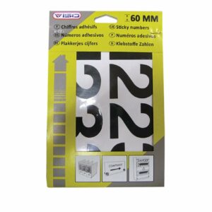 Pochette Chiffres Adhésifs Noirs VISO - Hauteur 60 mm pour Rangement et Organisation