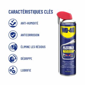 WD-40 Flexible 400ml – Lubrifiant Multifonction avec Tube Flexible 18 cm pour Bricolage et Maintenance