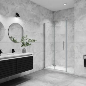 AICA porte de douche pivotante 110x195cm en 6mm verre anticalcaire