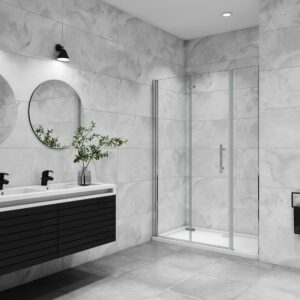 AICA Porte de douche pivotante 110x195cm en verre anticalcaire