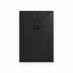 Receveur de douche rectangulaire en marbre coulé noir 120x80cm