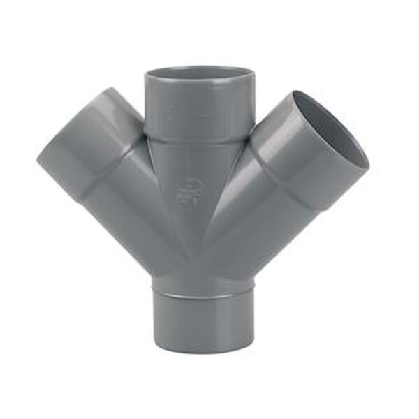 Culotte Mâle / Femelle doubles parallèles PVC 45° - Diamètre 100 mm