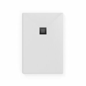 Receveur de douche rectangulaire en marbre coulé avec siphon 120x90cm Blanc
