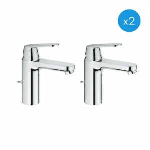 Lot de deux Mitigeurs Monocommande 1/2" Lavabo Taille M Grohe Eurosmart Cosmopolitan